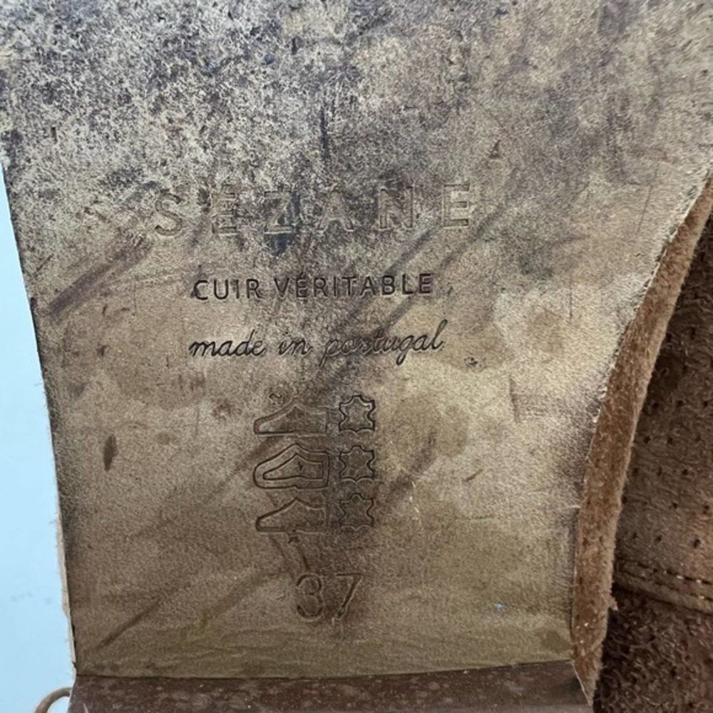 Sezane Brown Ankle Boots with Tassels - Picture 11 of 12